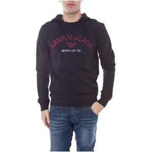 Armani Jeans, Heren, Sweatshirts & Hoodies, Blauw, Maat: XL Katoen,