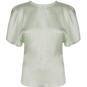 Victoria Beckham, Dames, Blouses & Shirts, Groen, Maat: S Viscose,