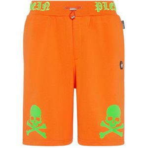 Philipp Plein, Heren, Korte broeken, Oranje, Maat: S Katoen,