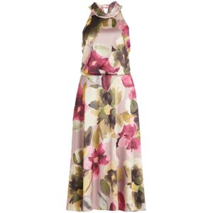 Vera Mont - Cocktailjurk - Veelkleurig - Elegante Midi-jurk met Opstaande Kraag