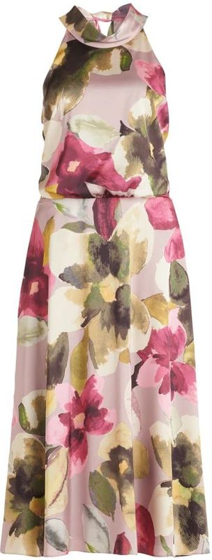 Vera Mont - Cocktailjurk - Veelkleurig - Elegante Midi-jurk met Opstaande Kraag