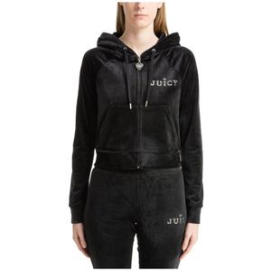 Juicy Couture, Dames, Sweatshirts & Hoodies, Zwart, Maat: S Poliester,