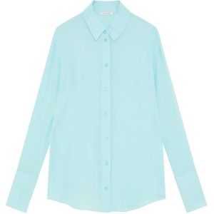 Patrizia Pepe, Dames, Blouses & Shirts, Blauw, Maat: XS Viscose,