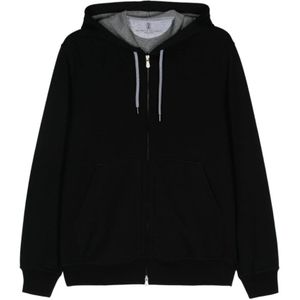 Brunello Cucinelli, Heren, Sweatshirts & Hoodies, Zwart, Maat: S Katoen,