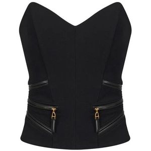 Elisabetta Franchi, Dames, Tops, Zwart, Maat: S Poliester,