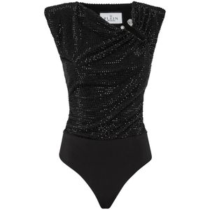 Philipp Plein, Dames, Tops, Zwart, Maat: XS Jersey,