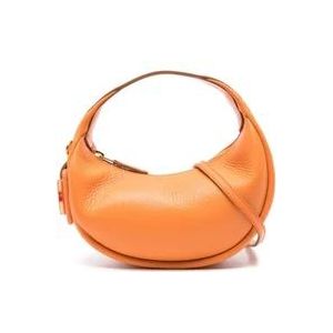 Hogan Oranje Leren Tas met Korrelige Textuur , Orange , Dames , Maat: ONE Size