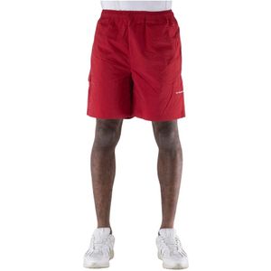 Pop Trading Company, Heren, Korte broeken, Rood, Maat: S Katoen,