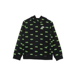Nike Lichtgewicht hoodie met all-over print , Black , Dames , Maat: XS