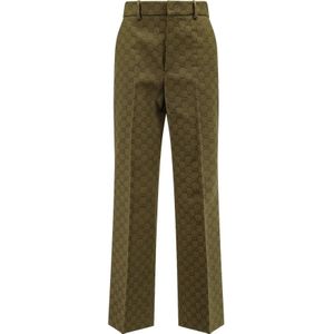 Gucci, Dames, Broeken, Groen, Maat: XS Katoen,
