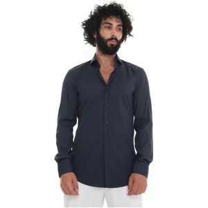 Boss, Heren, Overhemden, Blauw, Maat: 2XL Katoen,