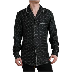Dolce & Gabbana, Heren, Overhemden, Zwart, Maat: L Zijde,