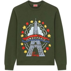 Kenzo, Heren, Sweatshirts & Hoodies, Groen, Maat: M