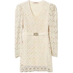 Twinset, Dames, Jurken, Beige, Maat: M Katoen,