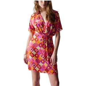 Salsa, Dames, Jurken, Veelkleurig, Maat: L Satijn,