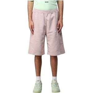 Msgm, Heren, Korte broeken, Beige, Maat: S Katoen,