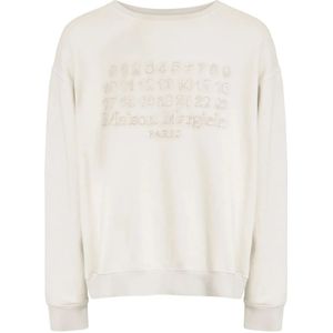 Maison Margiela, Heren, Sweatshirts & Hoodies, Wit, Maat: S Katoen,