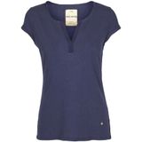 MOS MOSH - Shirt - Navy - Slanke Pasvorm - Kwartmouw