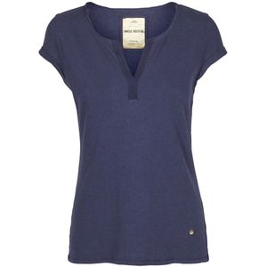 MOS MOSH - Shirt - Navy - Slanke Pasvorm - Kwartmouw