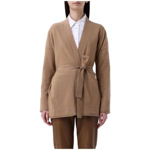 Max Mara, Dames, Jassen, Bruin, Maat: L Kasjmier,