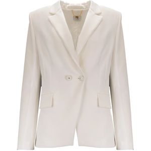 Elisabetta Franchi, Dames, Jassen, Wit, Maat: XL Viscose,