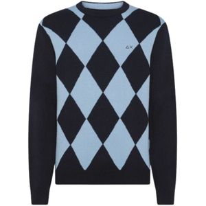 Sun68, Heren, Truien, Blauw, Maat: S Wol,