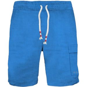 MC2 Saint Barth, Heren, Korte broeken, Blauw, Maat: S Linnen,