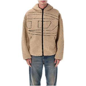 Diesel, Heren, Jassen, Beige, Maat: S Fleece,