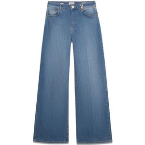 Oltre, Dames, Jeans, Blauw, Maat: S Katoen,