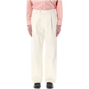 Auralee, Heren, Broeken, Wit, Maat: XL Katoen,