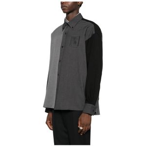 Federico Cina, Heren, Overhemden, Grijs, Maat: L Katoen,