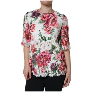 Dolce & Gabbana, Dames, Blouses & Shirts, Veelkleurig, Maat: XS Katoen,