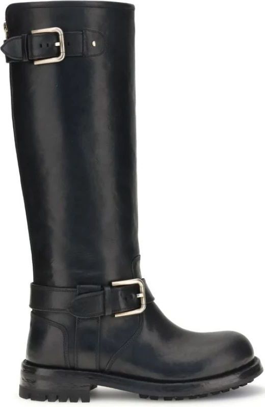 Dolce & Gabbana - Leren Biker Boots - Zwart