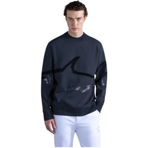 Paul & Shark, Heren, Sweatshirts & Hoodies, Blauw, Maat: L Katoen,