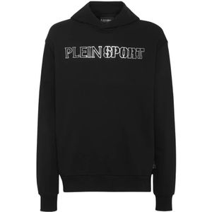 Plein Sport, Heren, Sweatshirts & Hoodies, Zwart, Maat: XL Katoen,