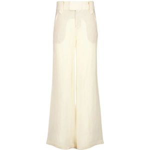 Johanna Ortiz, Dames, Broeken, Beige, Maat: 3XL Linnen,
