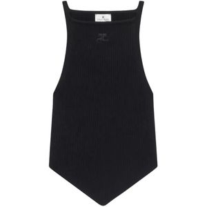 Courrèges, Dames, Tops, Zwart, Maat: XS Viscose,