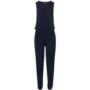 Vera Mont - Jumpsuit - Blauw - Polyester - Mouwloos met Wijde Pijpen