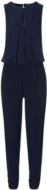 Vera Mont - Jumpsuit - Blauw - Polyester - Mouwloos met Wijde Pijpen