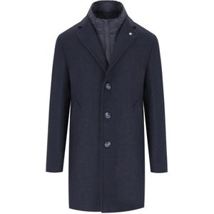 Manuel Ritz, Heren, Mantels, Blauw, Maat: XL Wol,
