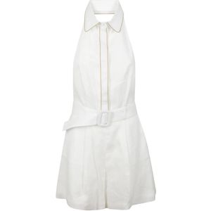 MVP wardrobe, Dames, Jumpsuits & Playsuits, Wit, Maat: 2XS Linnen,