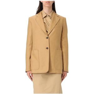 Max Mara, Dames, Jassen, Bruin, Maat: S Linnen,