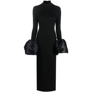 Solace London, Dames, Jurken, Zwart, Maat: 2XS Satijn,