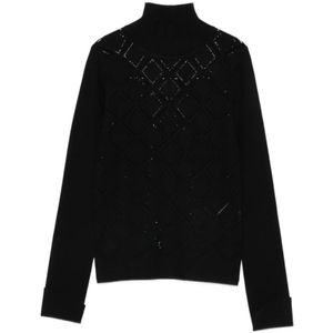 Blugirl, Dames, Truien, Zwart, Maat: XS Viscose,