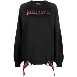 Just Cavalli, Dames, Sweatshirts & Hoodies, Zwart, Maat: S