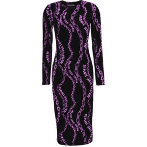 Swirl - Print Midi Dress - Zwart - Little Black Dresses