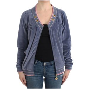 Roberto Cavalli, Dames, Truien, Blauw, Maat: L Velours,