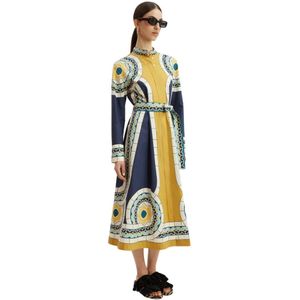 La DoubleJ, Dames, Jurken, Blauw, Maat: XL Katoen,