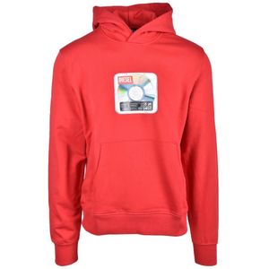 Diesel, Heren, Sweatshirts & Hoodies, Rood, Maat: L Katoen,