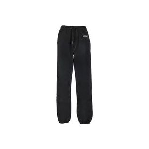 Versace Zwarte trainingsbroek - Oversized pasvorm - 100% katoen , Black , Dames , Maat: 2XS